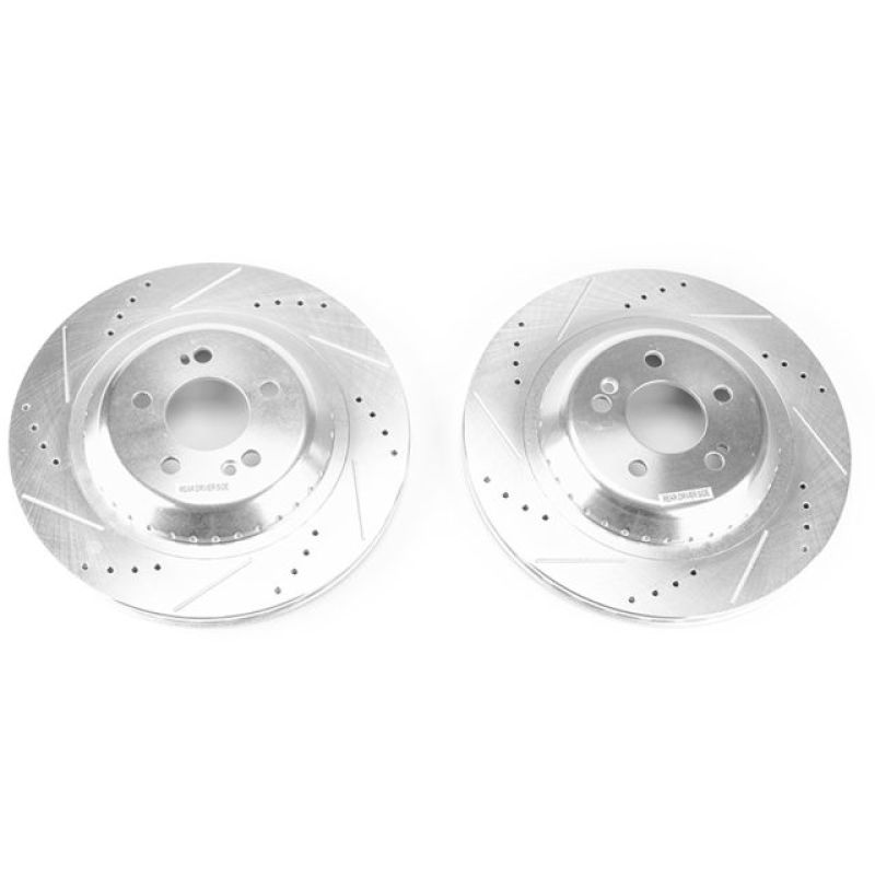 PSB Evolution Drill/Slot Rotor - Power Stop 2017 Mercedes-Benz Maybach S550 Rear Evolution Drilled & Slotted Rotors - Pair