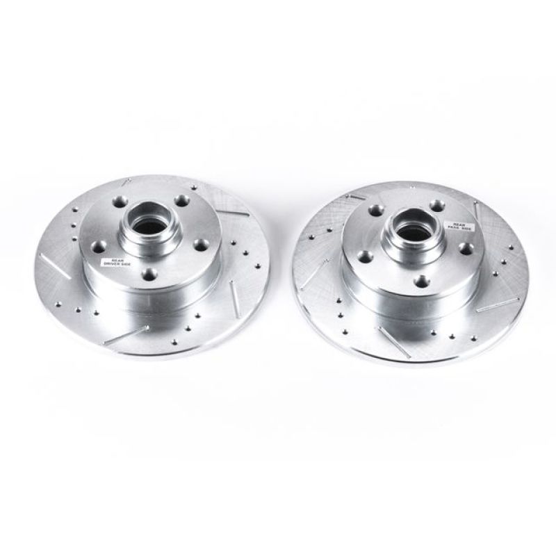 PSB Evolution Drill/Slot Rotor - Power Stop 92-95 Volkswagen Corrado Rear Evolution Drilled & Slotted Rotors - Pair