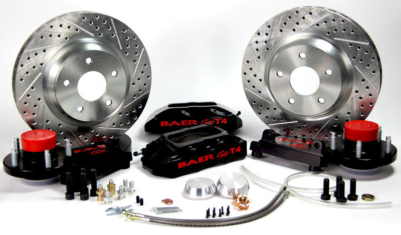 BAE Track4 Brake Kits - Baer Brakes 65-66 Ford Mustang 13in Track4 Front Brake Kit-Black-