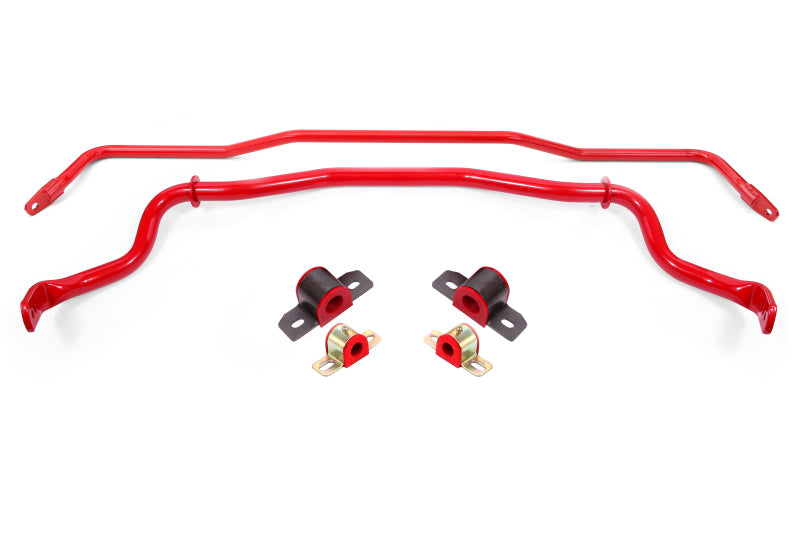 BMR Sway Bar Kits - BMR 15-22 S550 Mustang Sway Bar Kit with Bushings Front and Rear Red