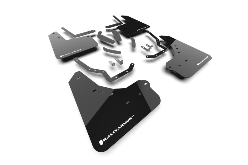 RAL UR Blk Flap/Wht Logo - Rally Armor 25-26 Toyota 4Runner Black UR Mud Flap w/ White Logo