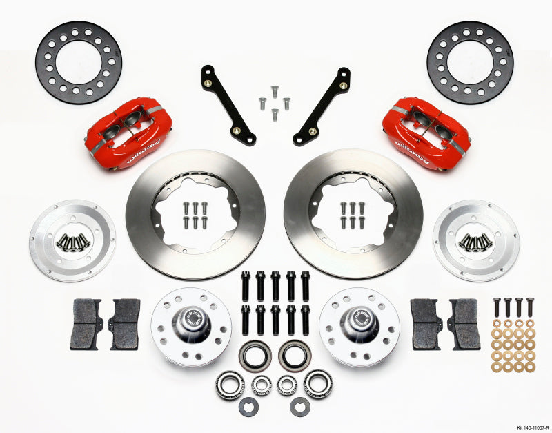WIL Dynalite Brake Kit - Wilwood Forged Dynalite Front Kit 11.00in Red 70-78 Camaro