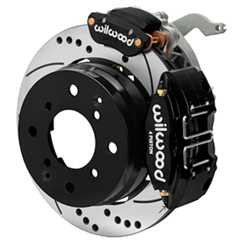 WIL Powerlite Brake Kits - Wilwood 70-76 Porsche 914 Rear Powerlite Brake Kit Dilled & Slotted - Black