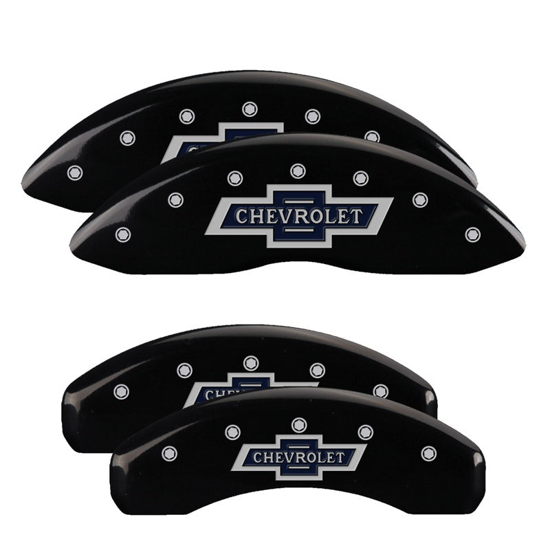 MGP Caliper Covers 4 Logo - MGP 4 Caliper Covers Engraved F & R 100th Anniv Black Finish Silver Char 2019 Chevy Silverado 1500