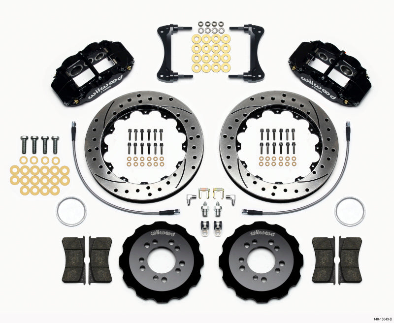 WIL Superlite Brake Kit - Wilwood Narrow Superlite 6R Front Hat Kit 13.06in Drilled 2008-up Hyundai Genesis Coupe w/Lines