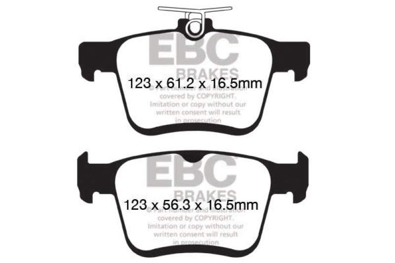 EBC Greenstuff Brake Pad Sets - EBC 14+ Audi A3 1.8 Turbo (w/Electronic Parking Brake) Greenstuff Rear Brake Pads