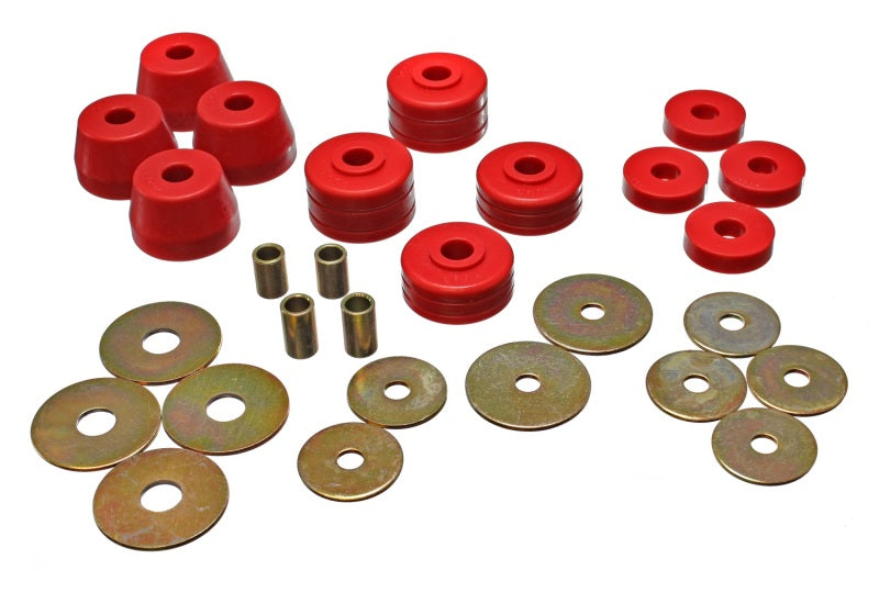 ES Body Mounts - Red - Energy Suspension 72-93 Ram Charger Body Cab Mount Set