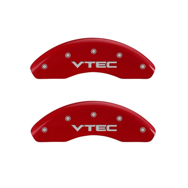 MGP Caliper Covers 2 Logo - MGP Front set 2 Caliper Covers Engraved Front Vtec Red finish silver ch