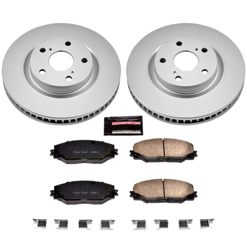 PSB Z17 Evolution Coated Kit - Power Stop 09-10 Pontiac Vibe Front Z17 Evolution Geomet Coated Brake Kit