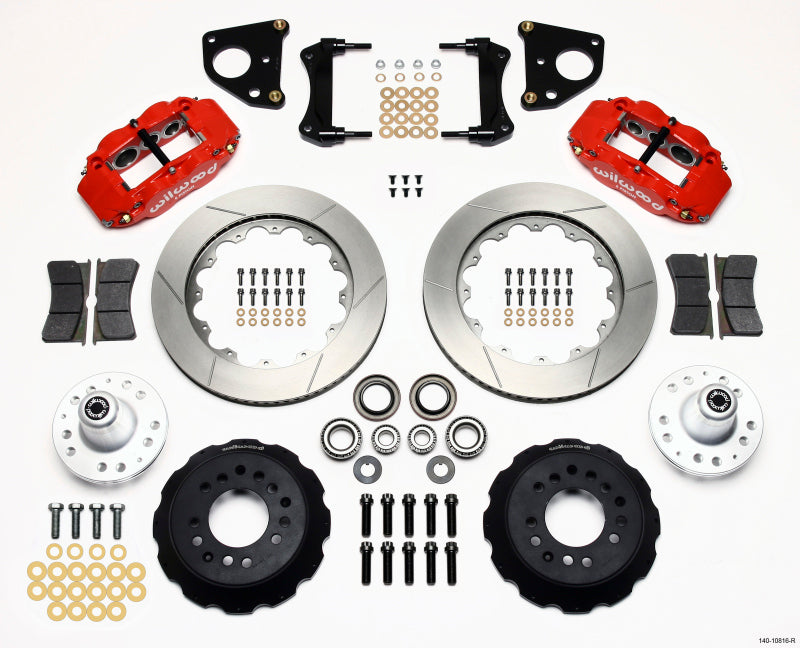 WIL Superlite Brake Kit - Wilwood Narrow Superlite 6R Front Hub Kit 14.00in Red 62-72 CDP B & E Body-Drum