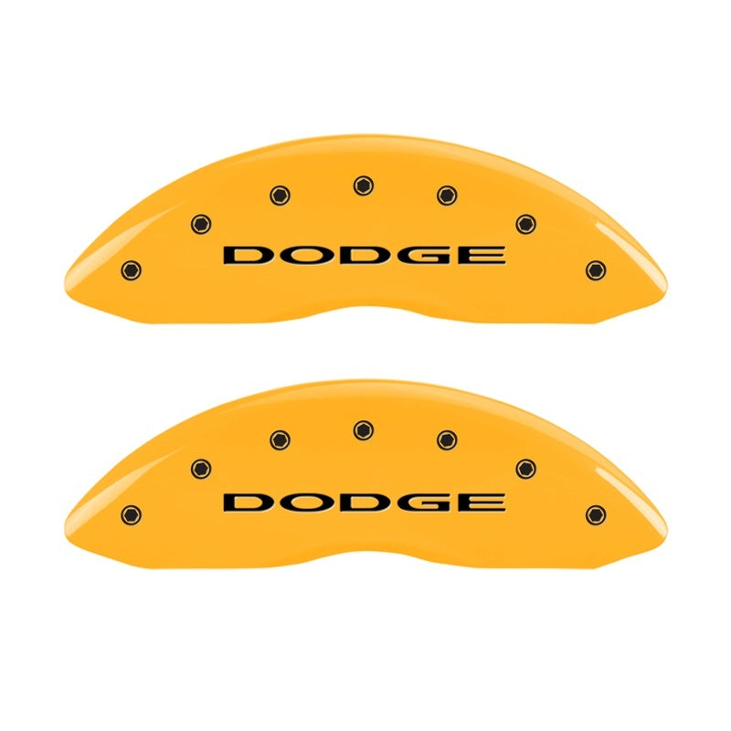 MGP Caliper Covers 2 Logo - MGP Front set 2 Caliper Covers Engraved Front With out stripes/Dodge Yellow finish black ch
