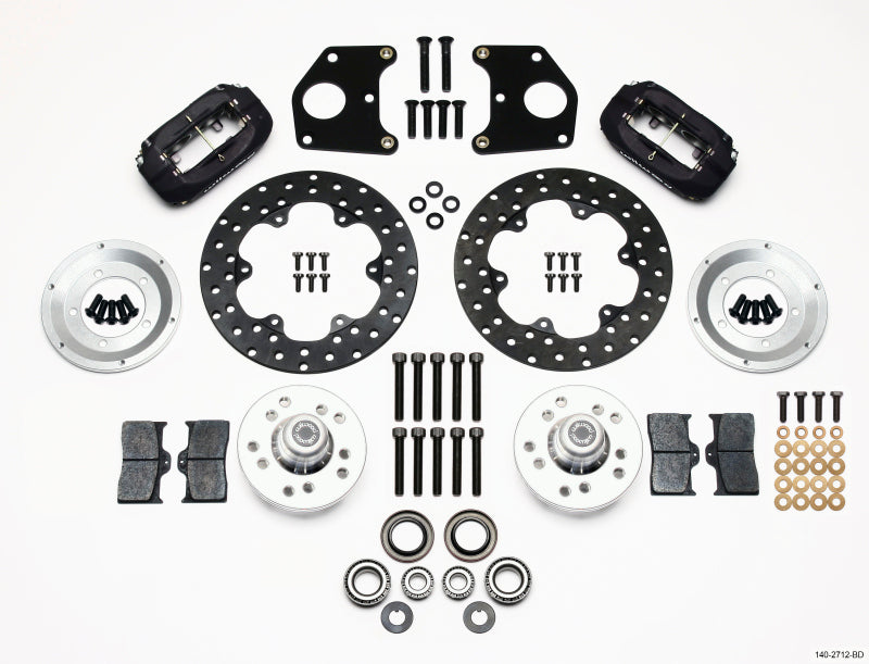 WIL Dynalite Brake Kit - Wilwood Forged Dynalite Front Drag Kit Drilled Rotor CPD 62-72 B 62-72 E w/9in Drum