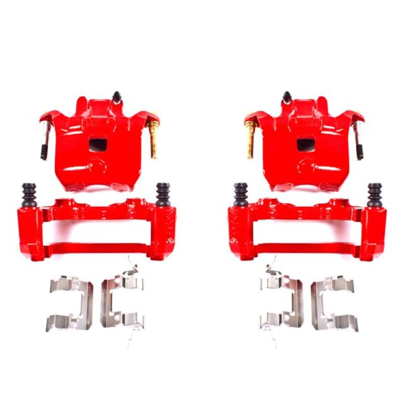 PSB Red Calipers - Power Stop 02-04 Infiniti I35 Front Red Calipers w/Brackets - Pair