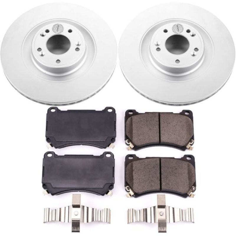 PSB Z17 Evolution Coated Kit - Power Stop 2011 Hyundai Equus Front Z17 Evolution Geomet Coated Brake Kit