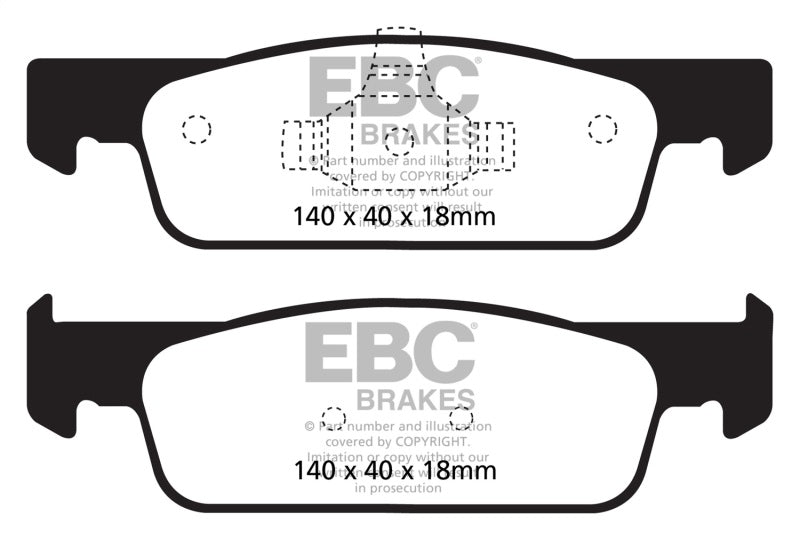 EBC Greenstuff Brake Pad Sets - EBC 2016-2017 Smart Fortwo 0.9L Turbo Greenstuff Front Brake Pads