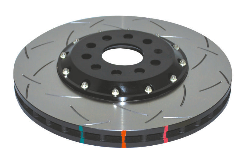 DBA 5000 Series Slotted Rotors - DBA 13-17 VW Golf R (MK7) 5000 Fully Assembled 2-Piece Rotor Black Hat T3 Slotted KP Front
