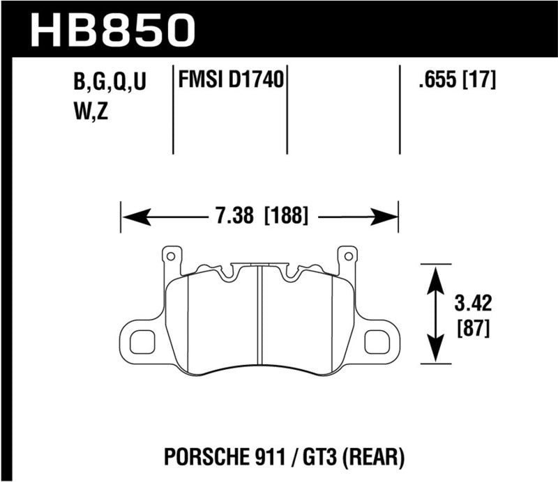 HAWK HPS 5.0 Brake Pad Sets - Hawk 2019 Porsche 911 Turbo HPS 5.0 Brake Pads