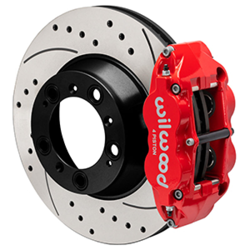 WIL Superlite Brake Kit - Wilwood 99-12 Porsche 911 (996/997) Superlite 4R Rear Brake Kit Drilled 14.00in Rotor w/Lines - Red