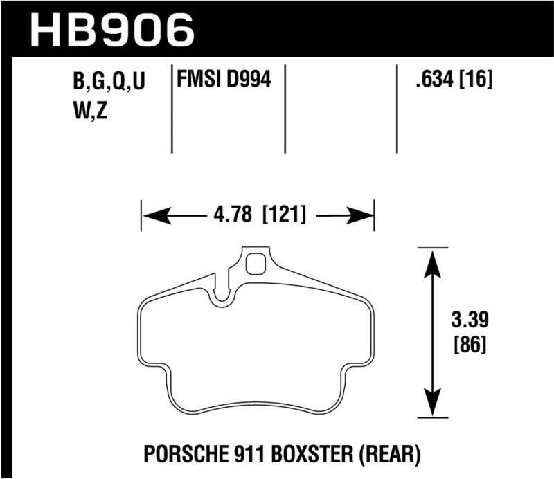 HAWK HPS 5.0 Brake Pad Sets - Hawk 02-10 Porsche 911 HPS 5.0 Rear Brake Pads