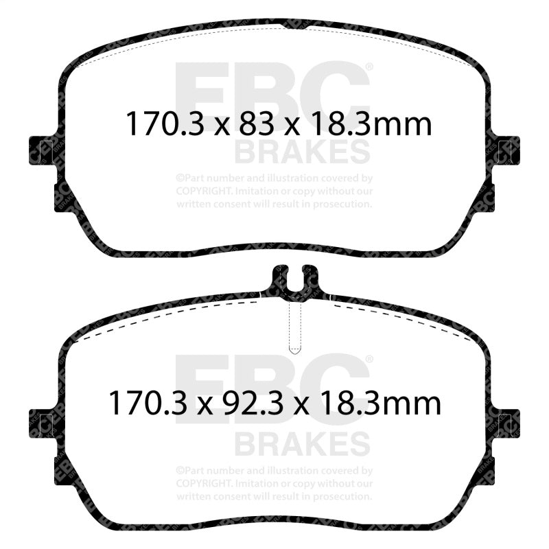 EBC Yellowstuff Brake Pad Sets - EBC 2020+ Mercedes-Benz GLE450 (W167) 3.0T/Electric Front Yellowstuff Brake Pads