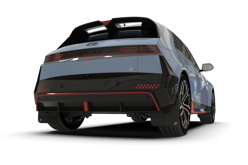 RAL UR Blk Flap/Blue Logo - Rally Armor 2025 Hyundai Ioniq 5 N Black UR Mud Flap Light Blue Battery Logo