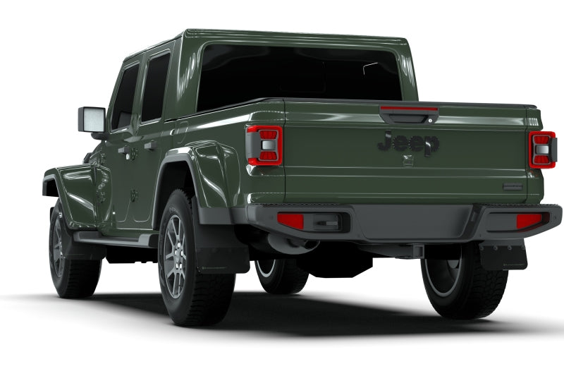 RAL UR Blk Flap/Grey Logo - Rally Armor 19-25 Jeep JT Gladiator (Mojave/Rubicon) Black Mud Flap w/Grey Logo