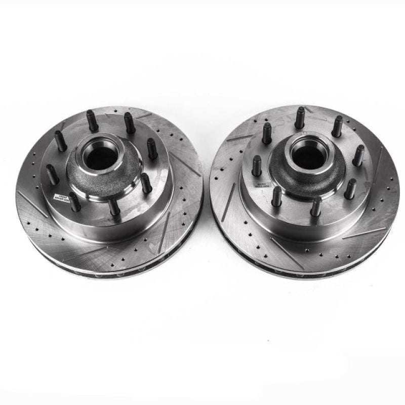 PSB Evolution Drill/Slot Rotor - Power Stop 99-01 Ford F-350 Super Duty Front Drilled & Slotted Rotor - Pair