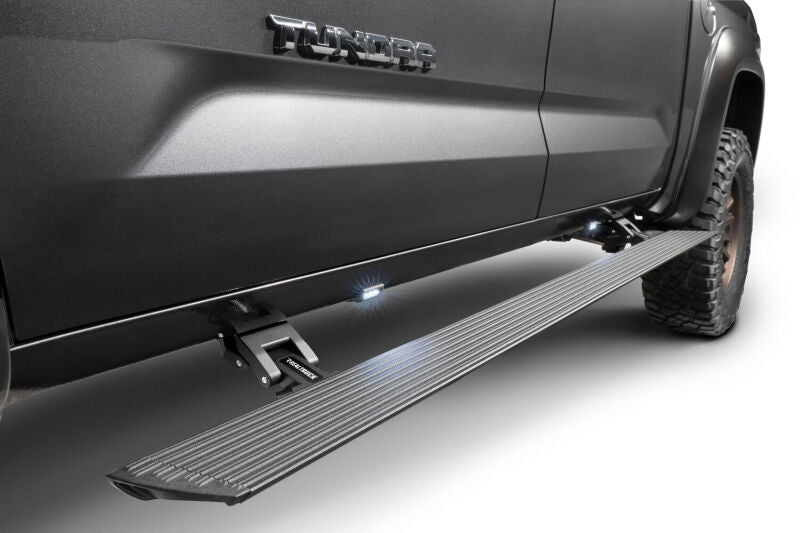 GOR RealTruck VoltStep Running Boards - Go Rhino 22-23 Toyota Tundra Double Cab 4dr E-BOARD E1 Electric Running Board Kit - Tex. Blk