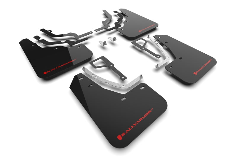 RAL Basic Blk Flap/Rd Logo - Rally Armor 2025 Hyundai Ioniq 5 N Black Mud Flap w/Red Logo