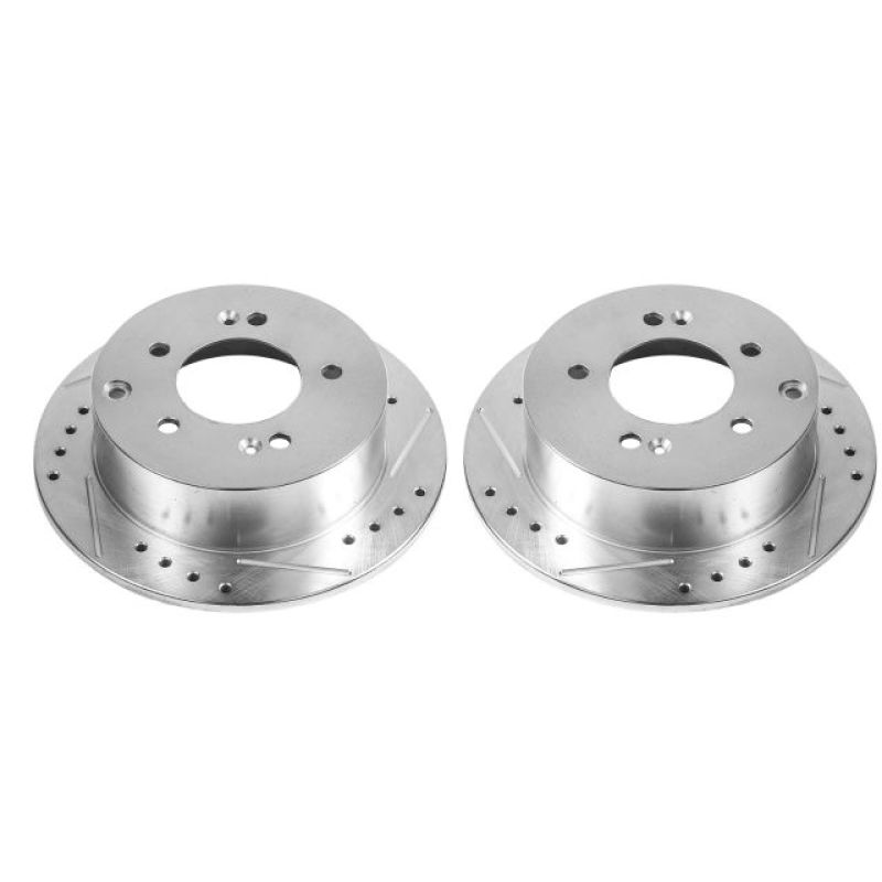 PSB Evolution Drill/Slot Rotor - Power Stop 10-13 Kia Forte Rear Evolution Drilled & Slotted Rotors - Pair