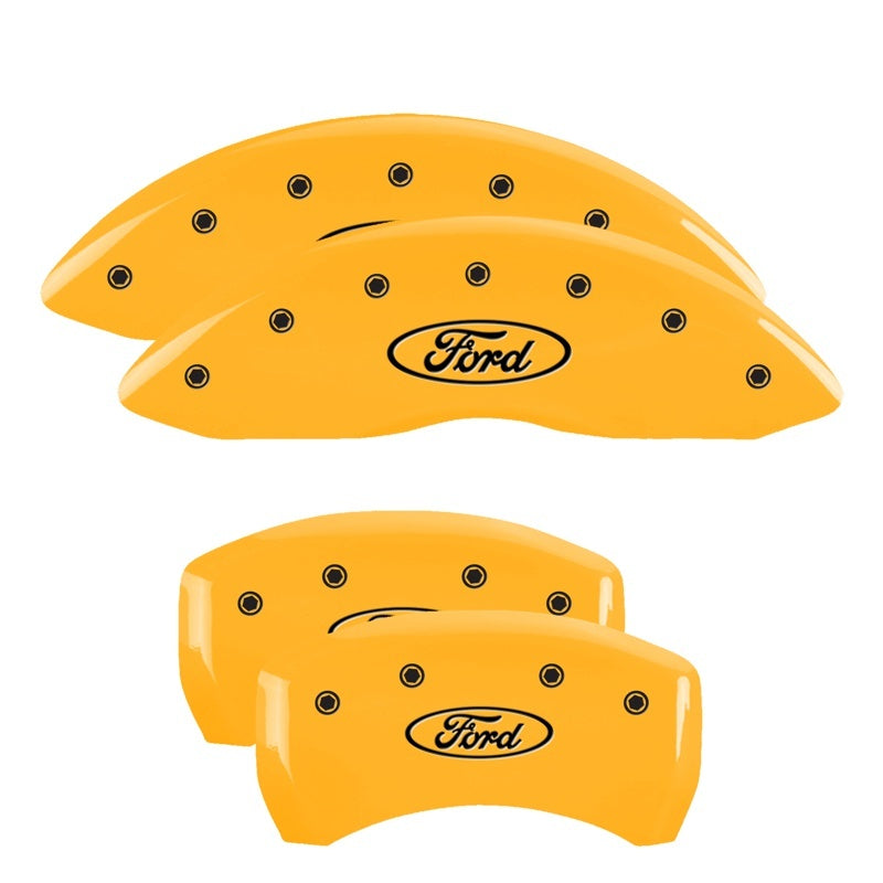 MGP Caliper Covers 4 Logo - MGP 4 Caliper Covers Engraved Front & Rear Oval logo/Ford Yellow finish black ch