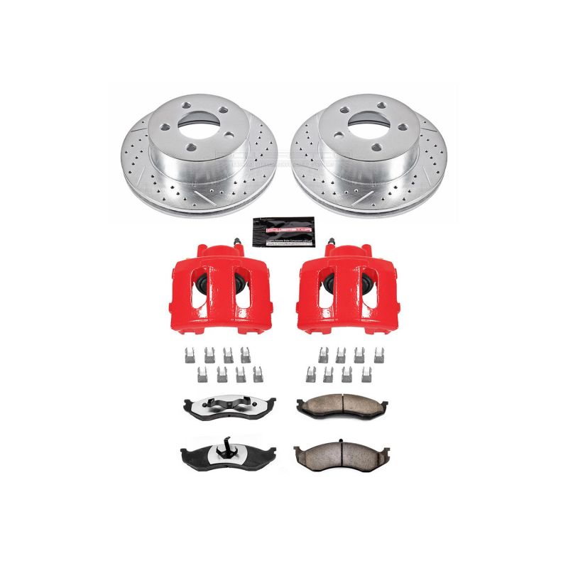 PSB Z36 Truck & Tow Kit w/Cals - Power Stop 99-01 Jeep Cherokee Front Z36 Truck & Tow Brake Kit w/Calipers