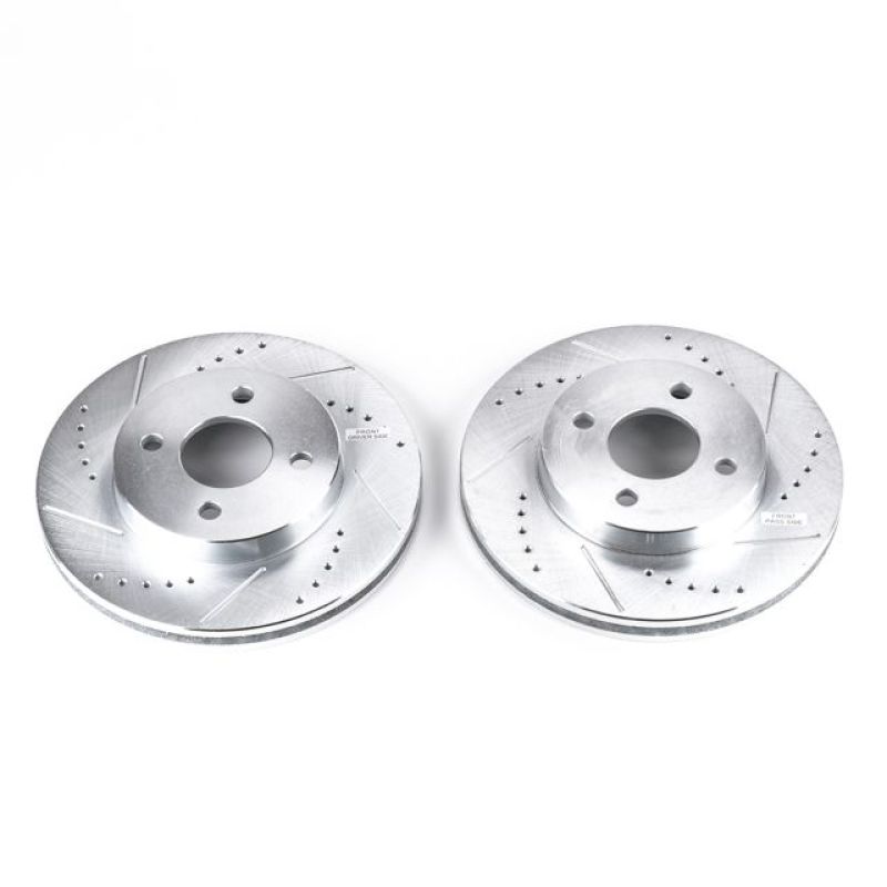 PSB Evolution Drill/Slot Rotor - Power Stop 05-10 Chevrolet Cobalt Front Evolution Drilled & Slotted Rotors - Pair