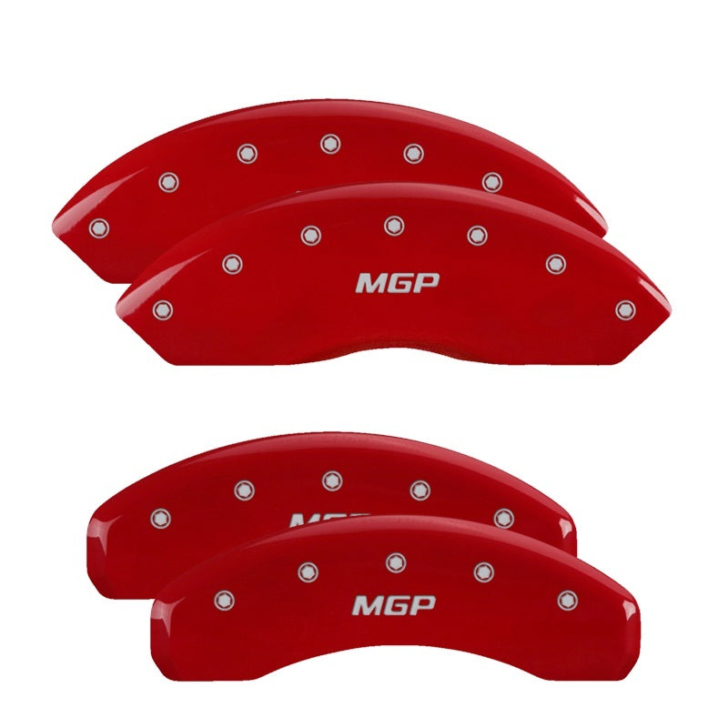 MGP Caliper Covers 4 Standard - MGP 4 Caliper Covers Engraved Front & Rear MGP Red finish silver ch