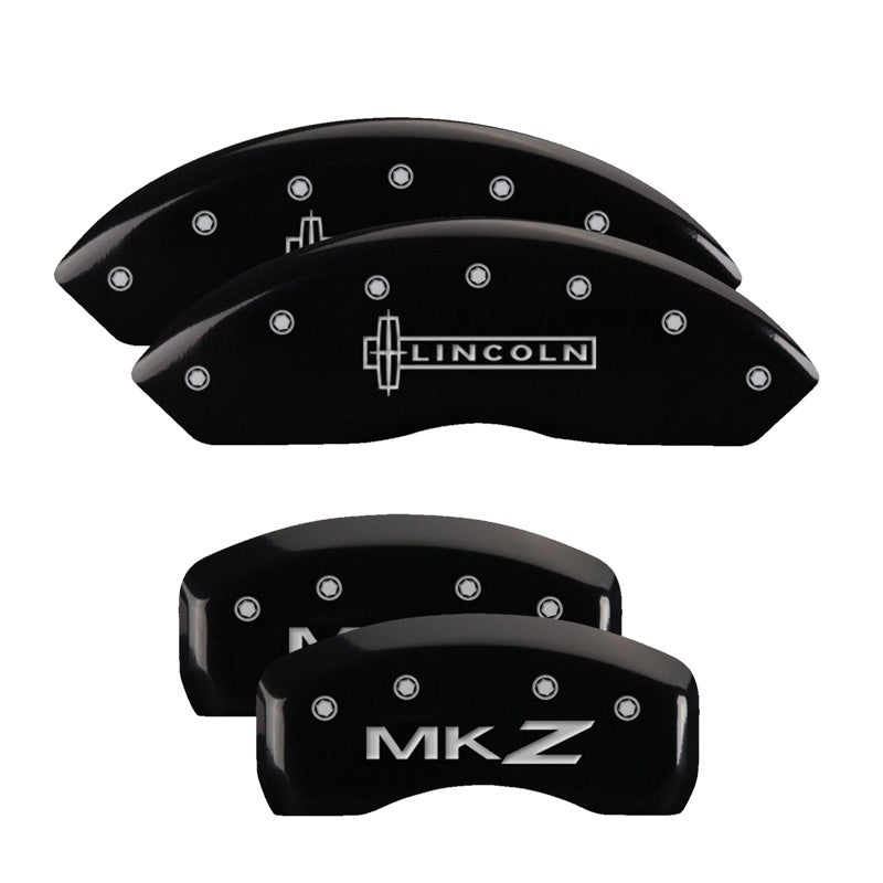 MGP Caliper Covers 4 Logo - MGP 4 Caliper Covers Engraved Front Lincoln Engraved Rear MKZ Black finish silver ch
