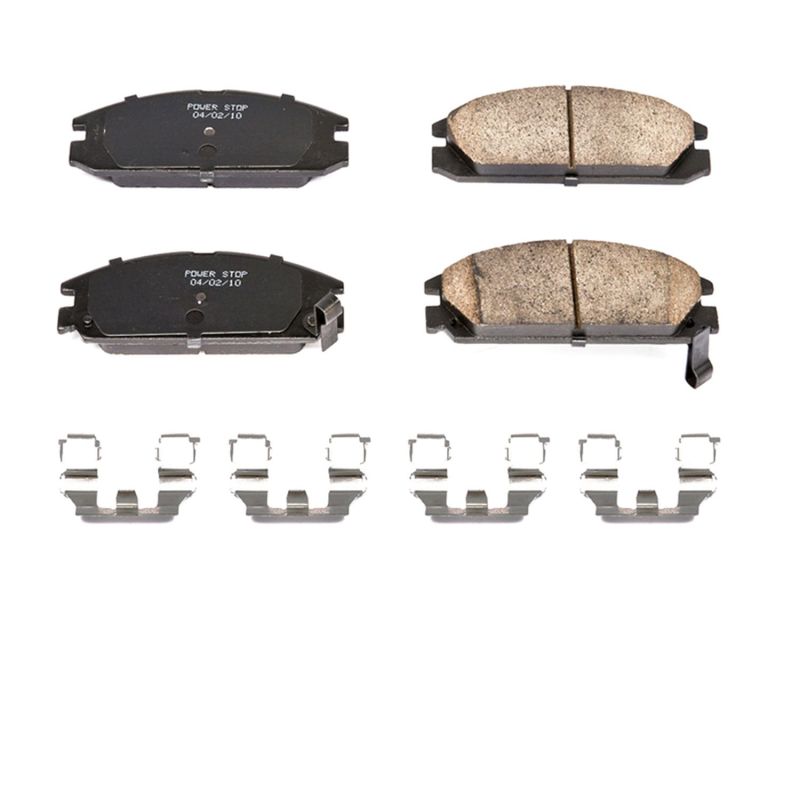 PSB Z17 Evolution Brake Pads - Power Stop 86-89 Acura Integra Front Z17 Evolution Ceramic Brake Pads w/Hardware