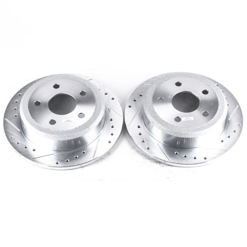 PSB Evolution Drill/Slot Rotor - Power Stop 07-17 Jeep Wrangler Rear Evolution Drilled & Slotted Rotors - Pair