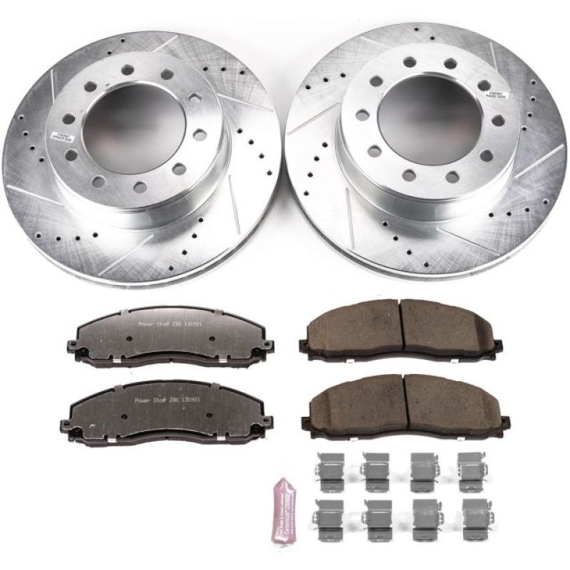 PSB Evolution Drill/Slot Rotor - Power Stop 2016 Ford F-350 Super Duty Front Z36 Truck & Tow Brake Kit