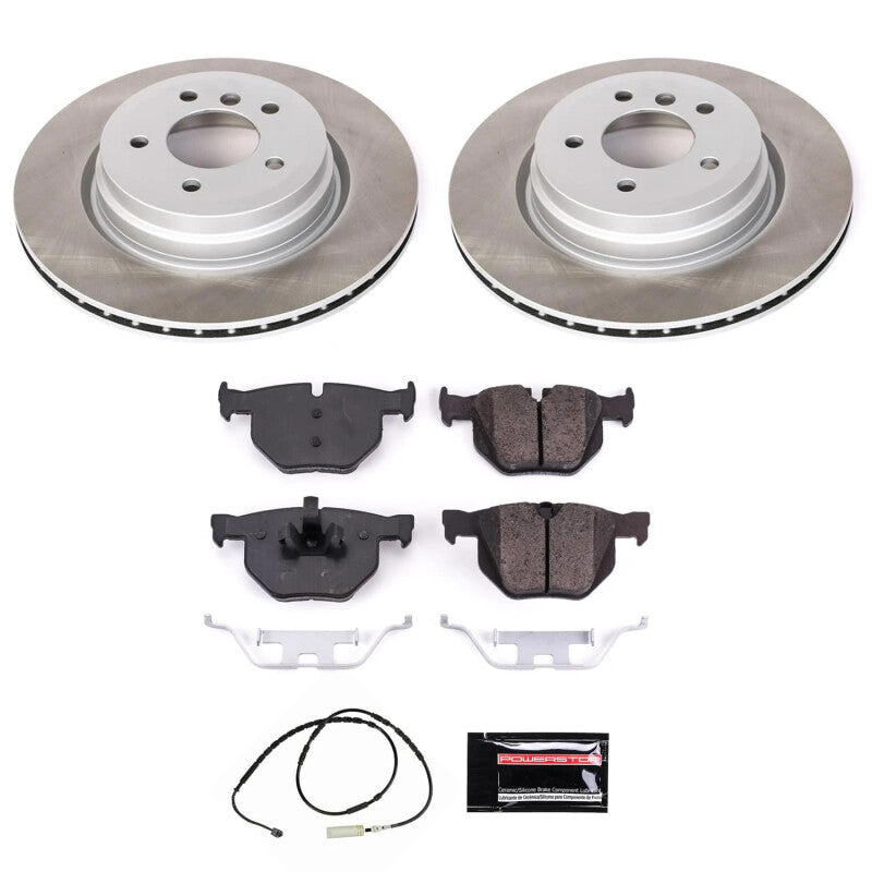 PSB Semi-Coated Rotor Kits - Power Stop 13-15 BMW X1 Rear Semi-Coated Rotor Kit
