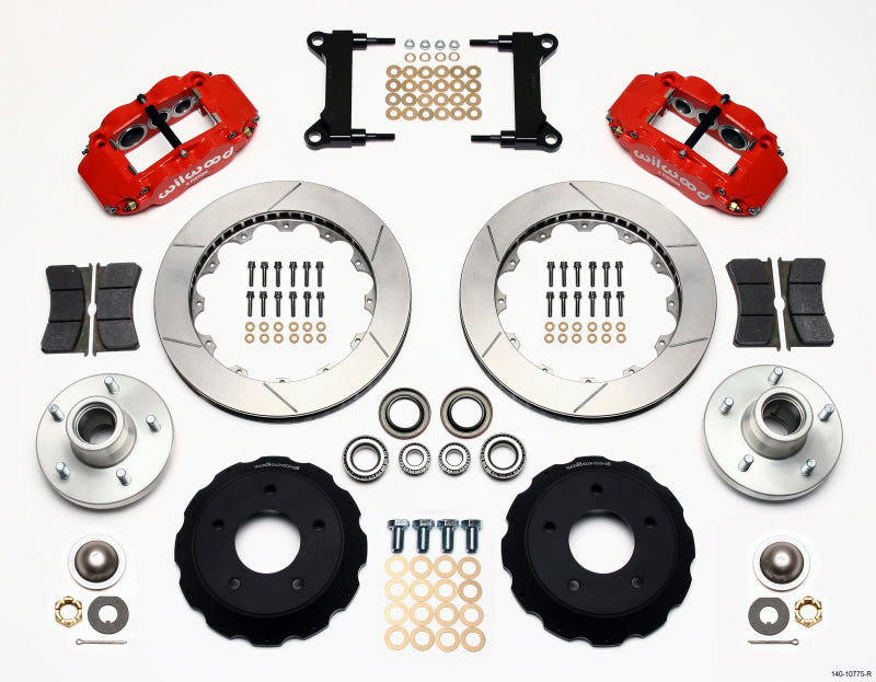 WIL Superlite Brake Kit - Wilwood Narrow Superlite 6R Front Hub Kit 13.06in Red Chevy C-10 60-87 CPP Drop Spindle