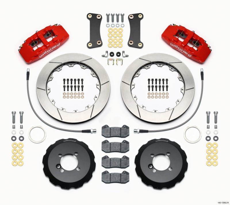 WIL Dynapro Brake Kit - Wilwood Dynapro 6 Front Hat Kit 12.88in Red 2002-Up Mini Cooper w/ Lines