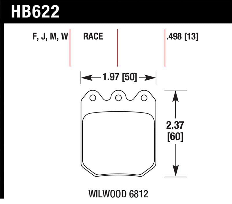 HAWK DTC-30 Brake Pad Sets - Hawk Wilwood DLS 6812 DTC-30 Brake Pads
