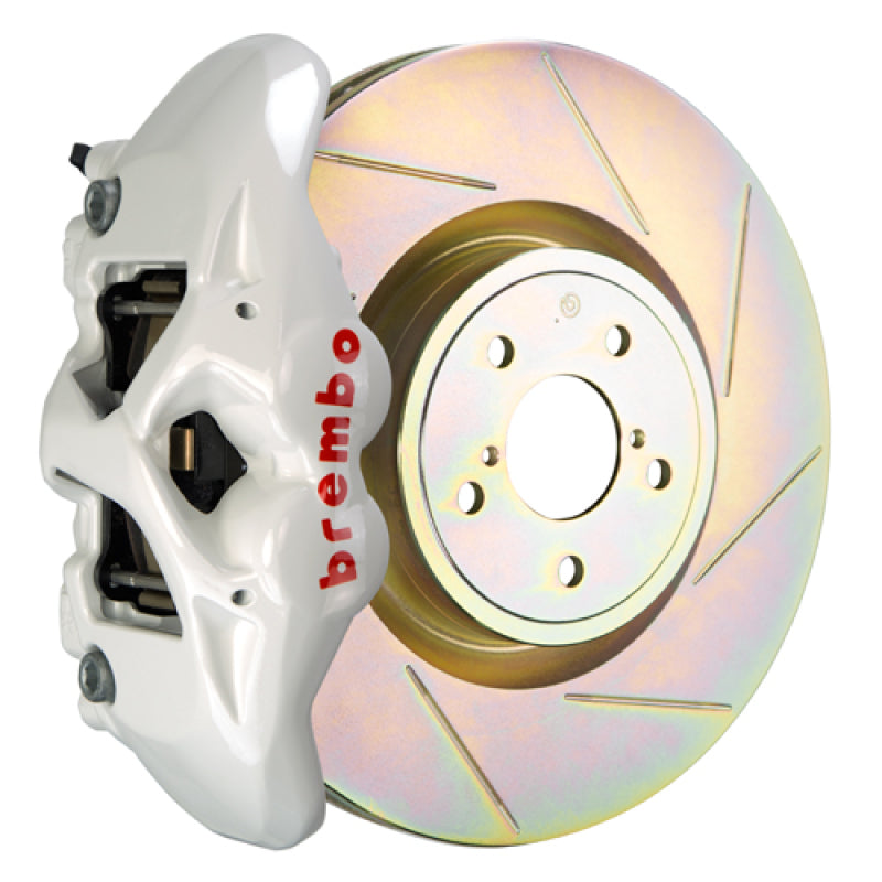 BRB Big Brake Kits - Brembo 02-07 Impreza/WRX/08-14 WRX Front GT BBK 4 Piston Cast 326 x30 1pc Rotor Slotted Type1-White