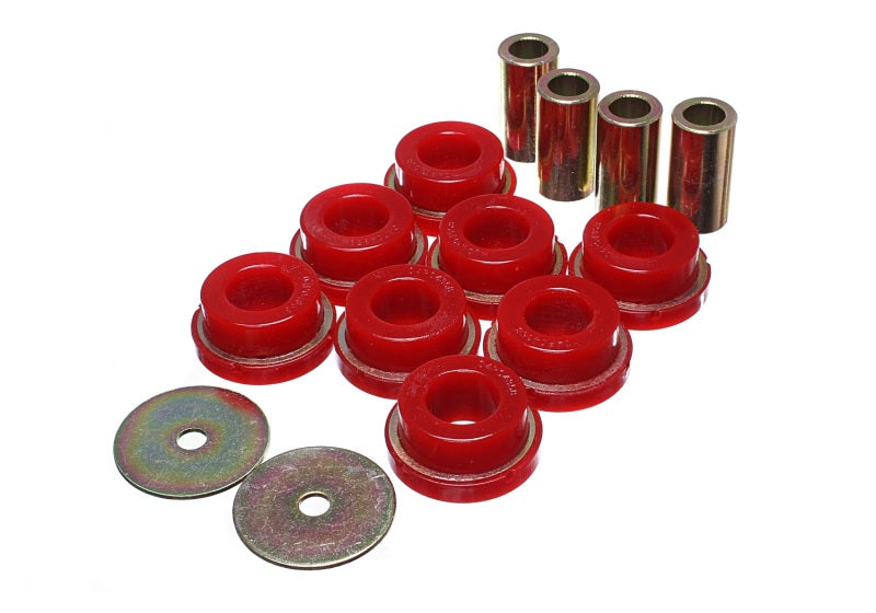 ES Subframe Bushings - Red - Energy Suspension 2015 Ford Mustang (Exc Cobra) Red Subframe Bushing Set