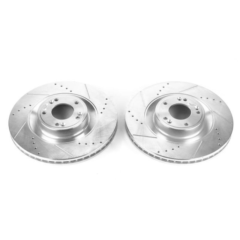 PSB Evolution Drill/Slot Rotor - Power Stop 2011 Hyundai Equus Front Evolution Drilled & Slotted Rotors - Pair