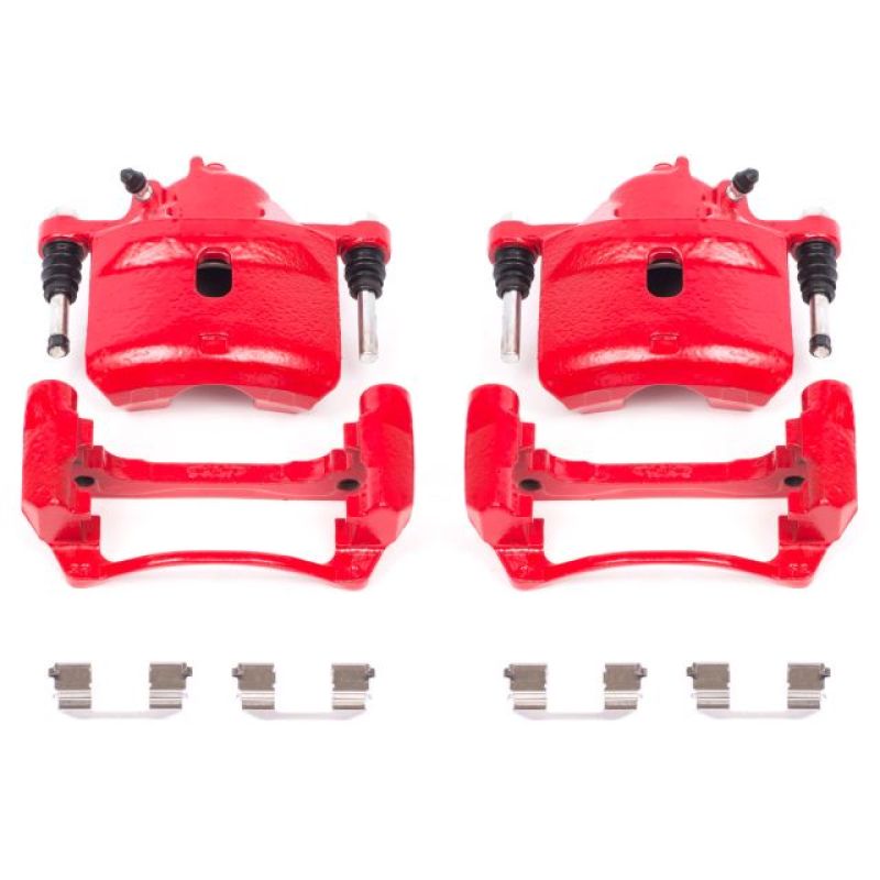 PSB Red Calipers - Power Stop 98-02 Honda Accord Front Red Calipers w/Brackets - Pair