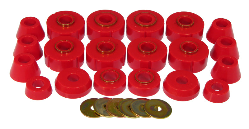 PRO Body/Subframe Bush - Red - Prothane 78-79 Ford Bronco Body Mount Kit - Red