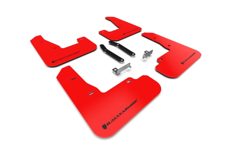 RAL UR Red Flap/Blk Logo - Rally Armor 19-21 Hyundai Elantra GT N Line/i30 Red UR Mud Flap w/Black Logo