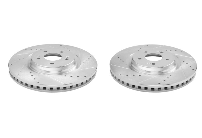 PSB Evolution Drill/Slot Rotor - Power Stop 21-25 Hyundai Sonata Front Drilled & Slotted Rotor - Pair