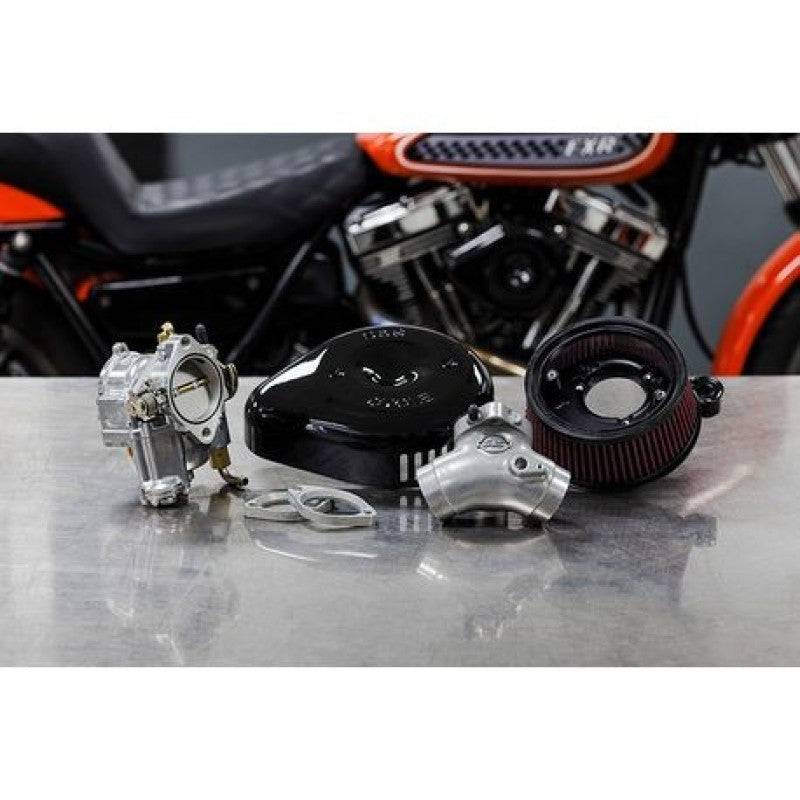 SSC Air Cleaner Kits - S&S Cycle 84-99 BT Super G Carburetor &  Stealth Air Cleaner Kit w/ Black Teardrop
